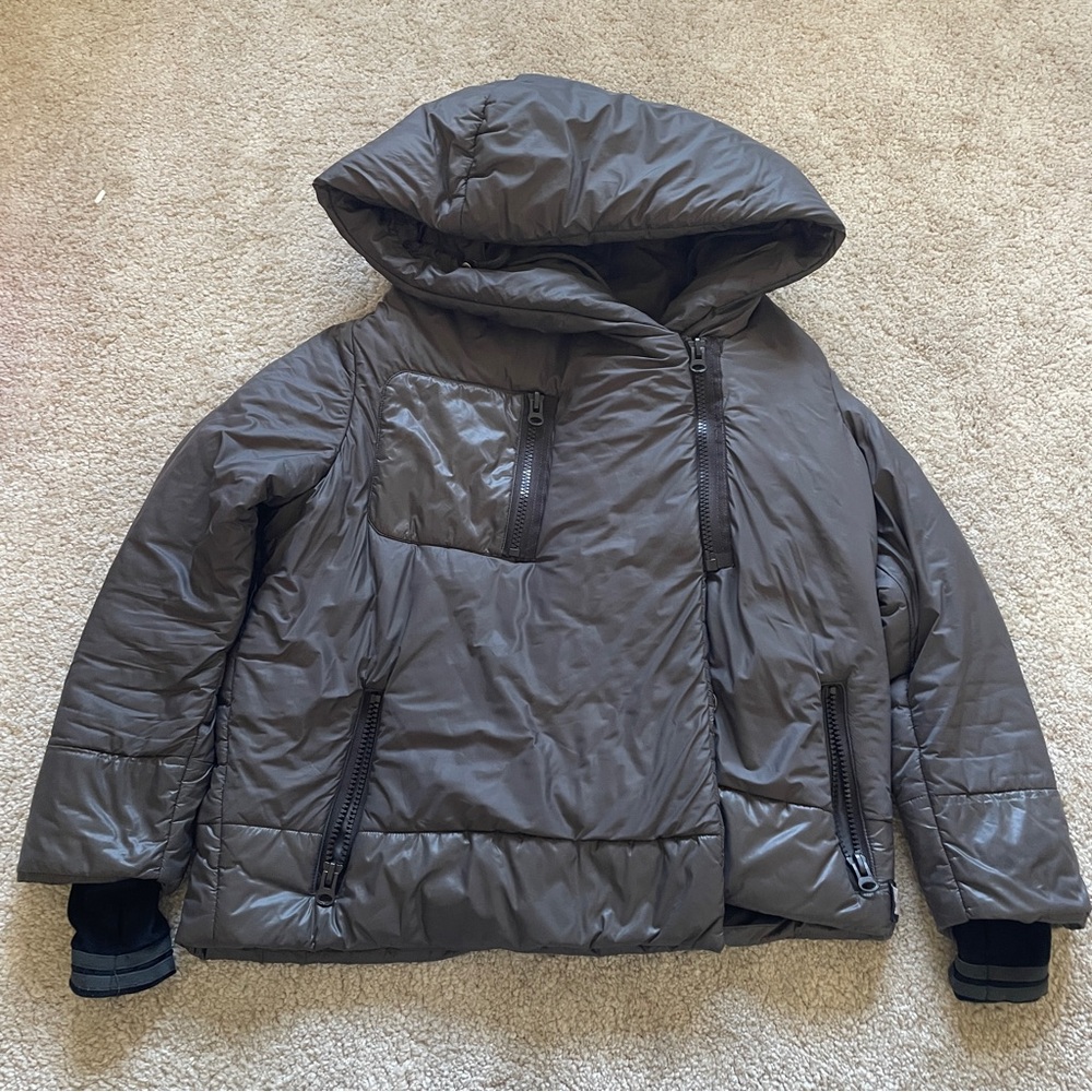 Bacon big blanket 62 Gray Hooded Puffer Jacket size S